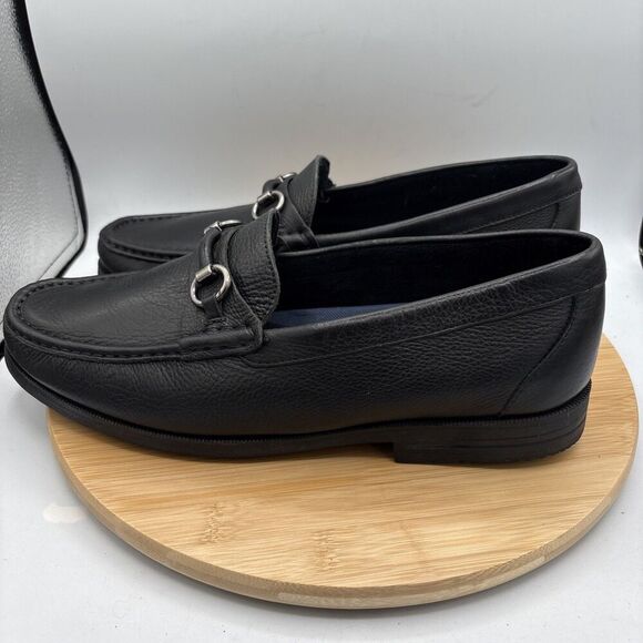 Rockport Mens Preston Bit Loafer 12W Black Leather Comfort Slip On Business - Picture 3 of 9